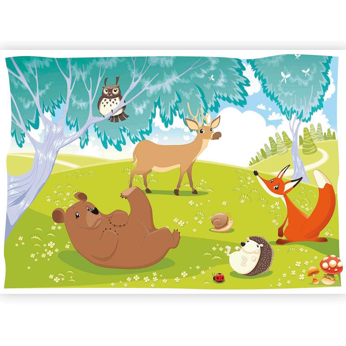 Fototapete Funny animals Multicolor - Multicolor, LIFESTYLE, Textil (100/70cm) - artgeist