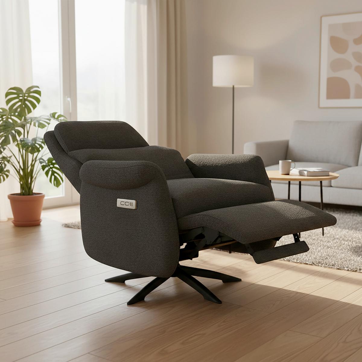 Relax Fotel Alice - sötétszürke, Modern, textil/fa (76/110/94cm) - Bessagi Home