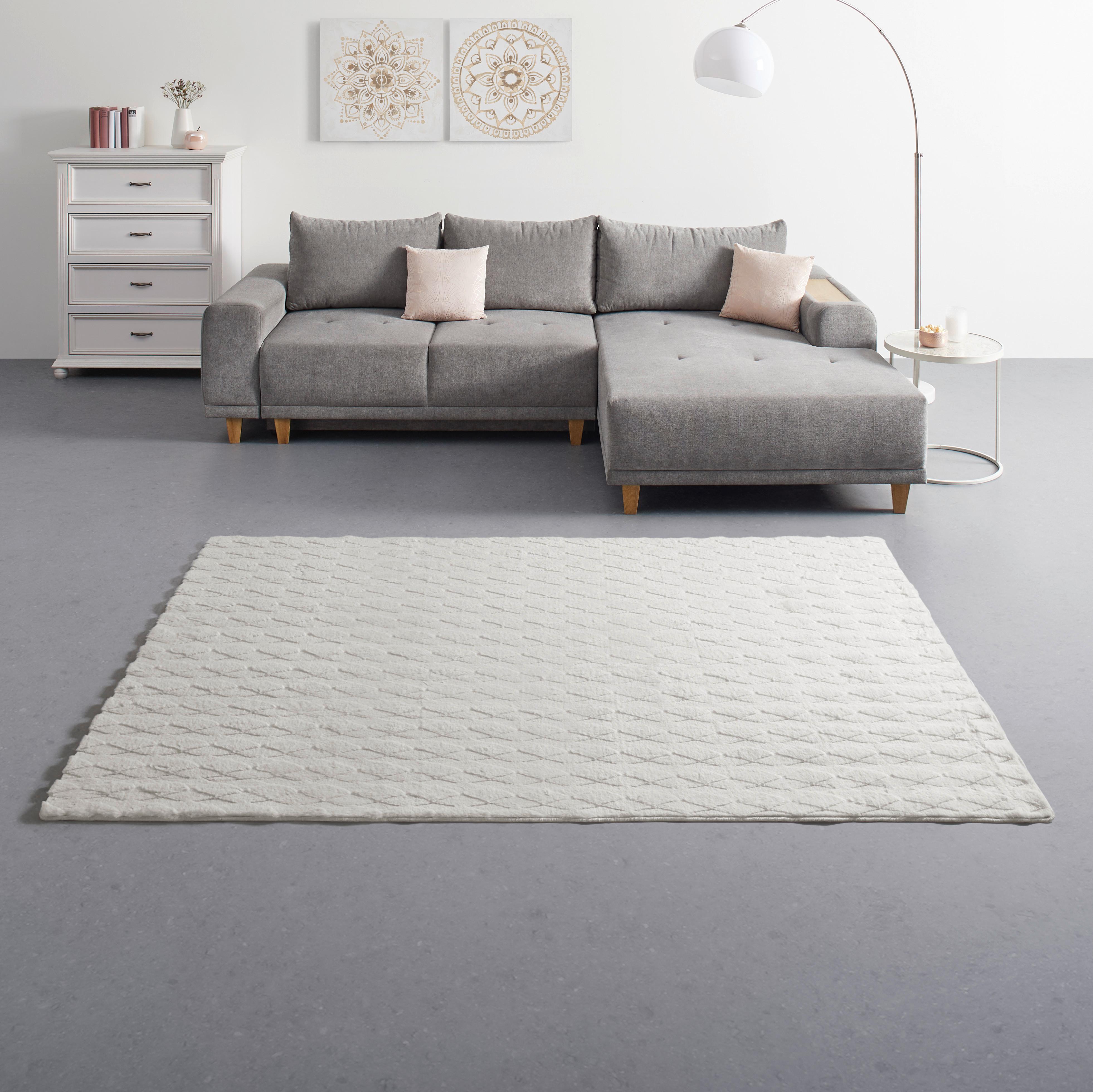 KONSTFÄLL DIAMOND 3 - cremefärgad, Modern, textil (160/230cm) - Mömax