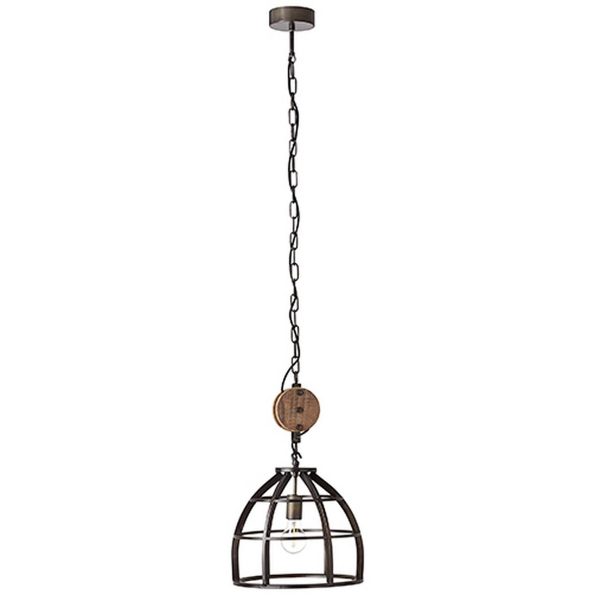Hängeleuchte Matrix 2 in Schwarz max. 60 Watt - Schwarz, LIFESTYLE, Holz/Metall (34/147cm) - Brilliant