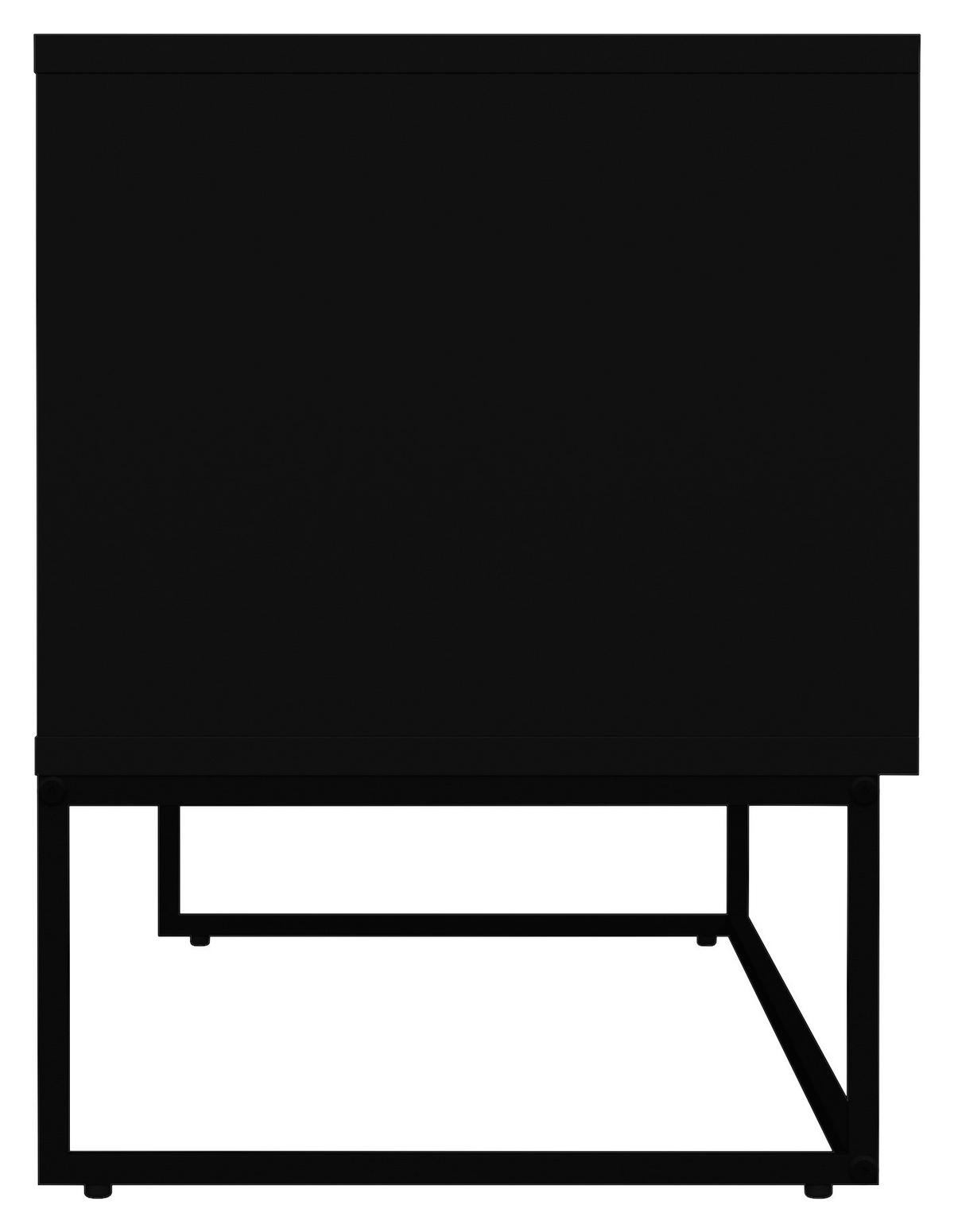 KOMODA NISKA LIPP - czarny, Design, materiał drewnopochodny/metal (118/57/43cm)