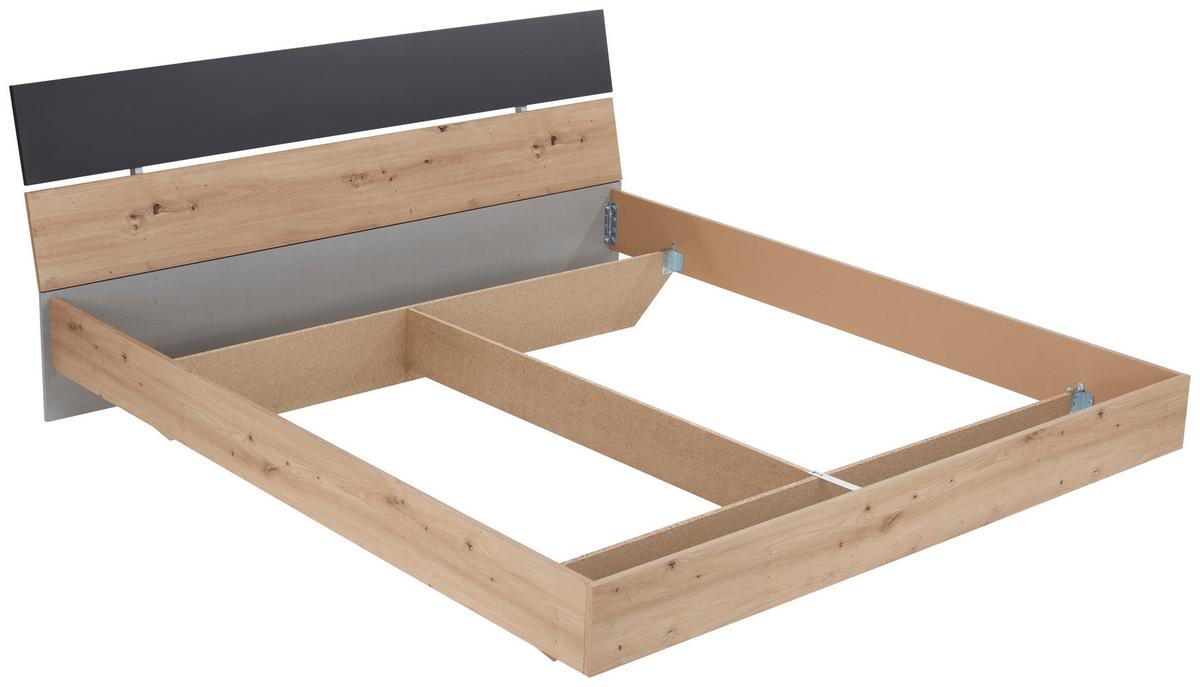 Dormitor Katrin - culoare lemn stejar/grafit, Konventionell, material pe bază de lemn - Best Price