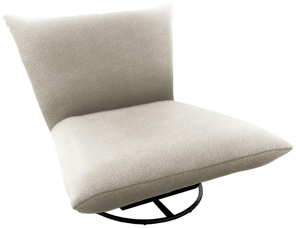 Relaxsessel Cremona ca. 100x78x96 cm Creme - Creme/Schwarz, Design, Textil/Metall (100/78/96cm) - Livetastic