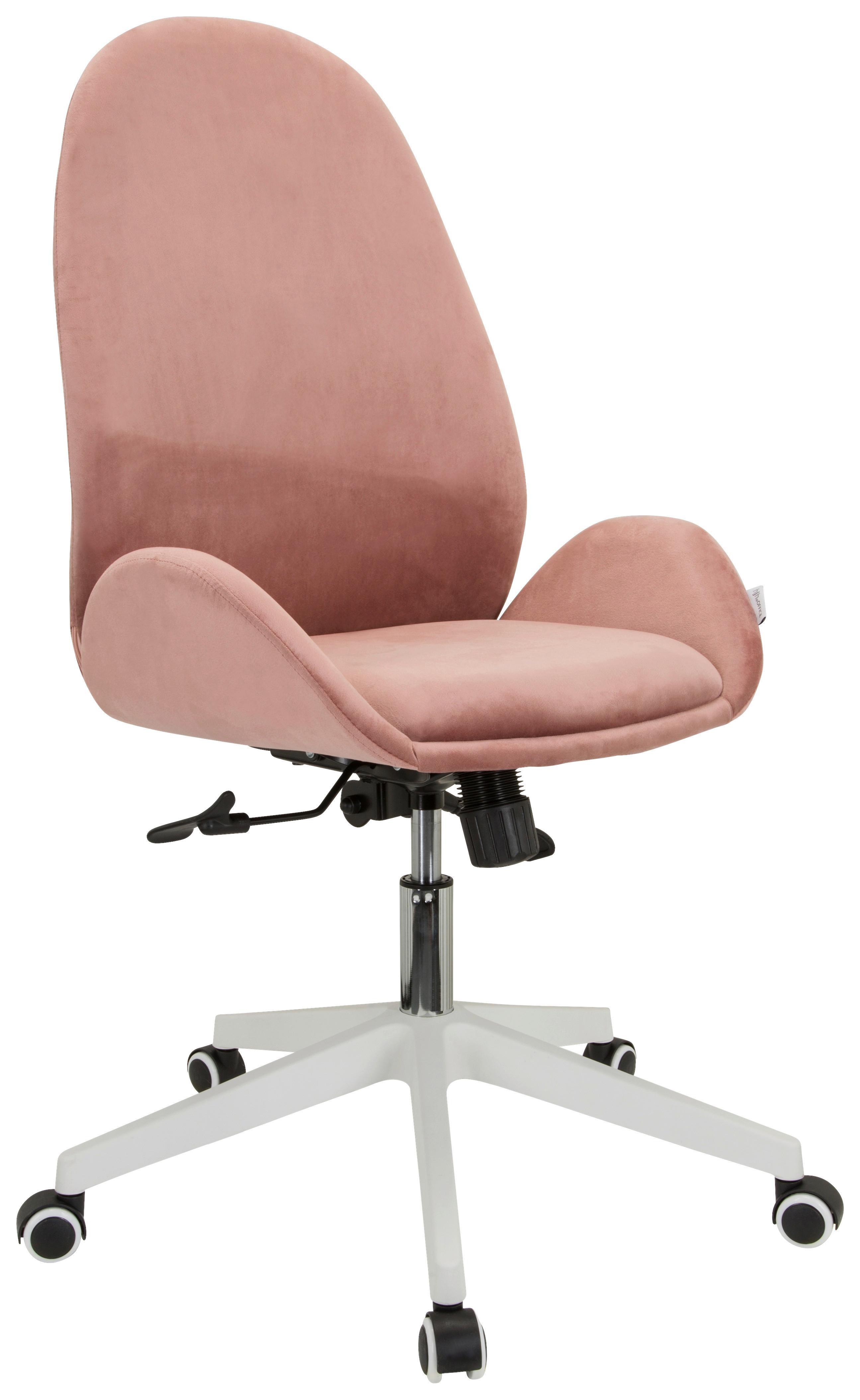 Vrtljivi Stol Avea, Roza - roza/bela, Basics, umetna masa/tekstil (56/104/58cm) - MID.YOU