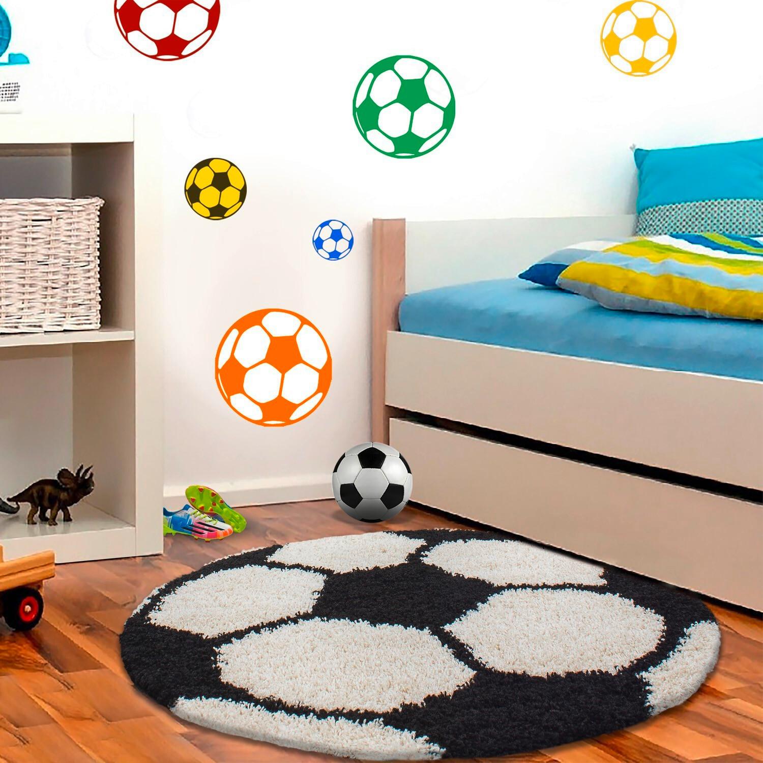 Kinderteppich Fun Schwarz/Weiß Ø ca. 120cm - Schwarz, Trend, Textil (120/120cm) - Ben'n'jen