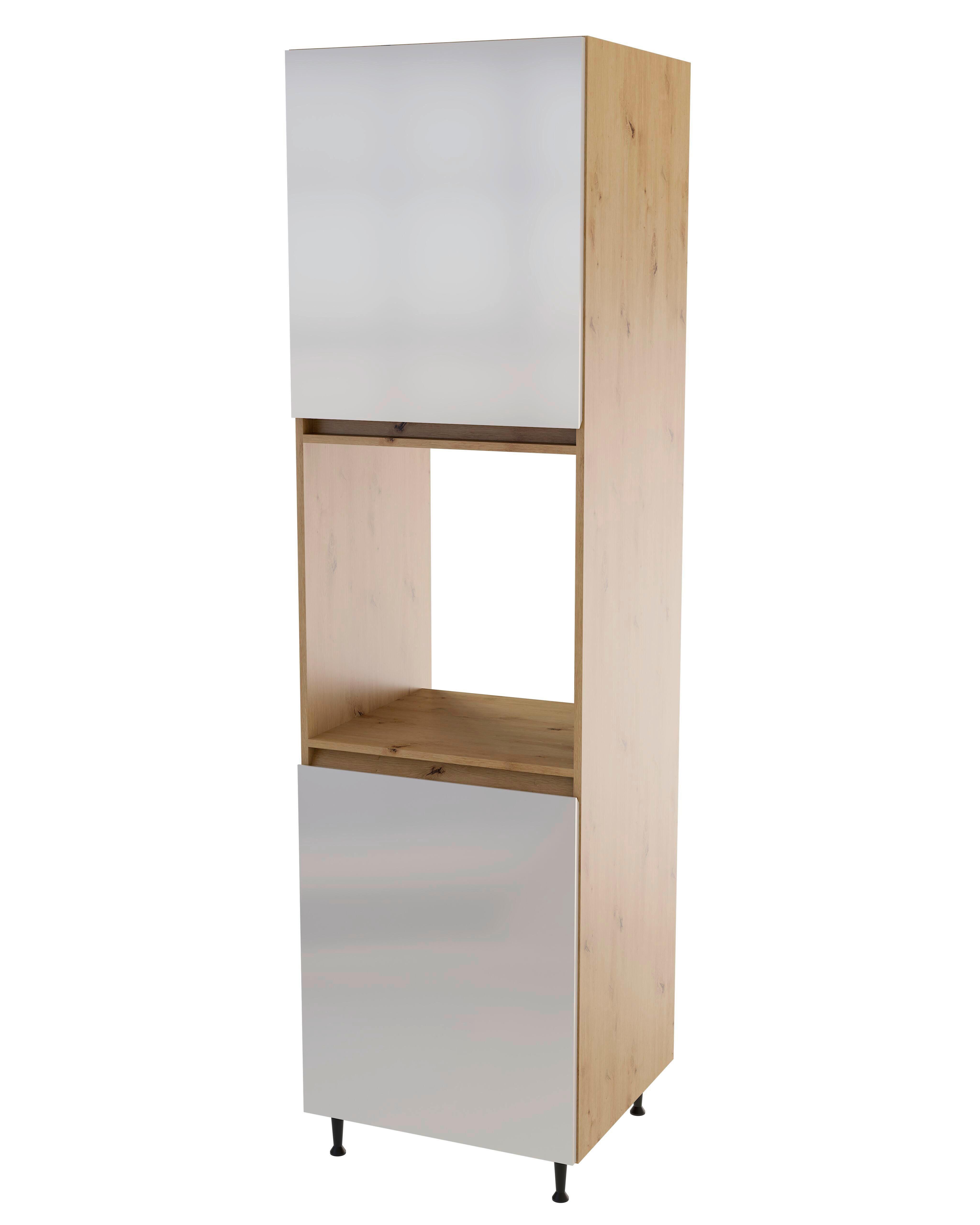 Magasszekrény Sütőhöz Toscana - Artisan tölgy/magasfényű fehér, Modern, faalapú anyag (60/221/56cm)