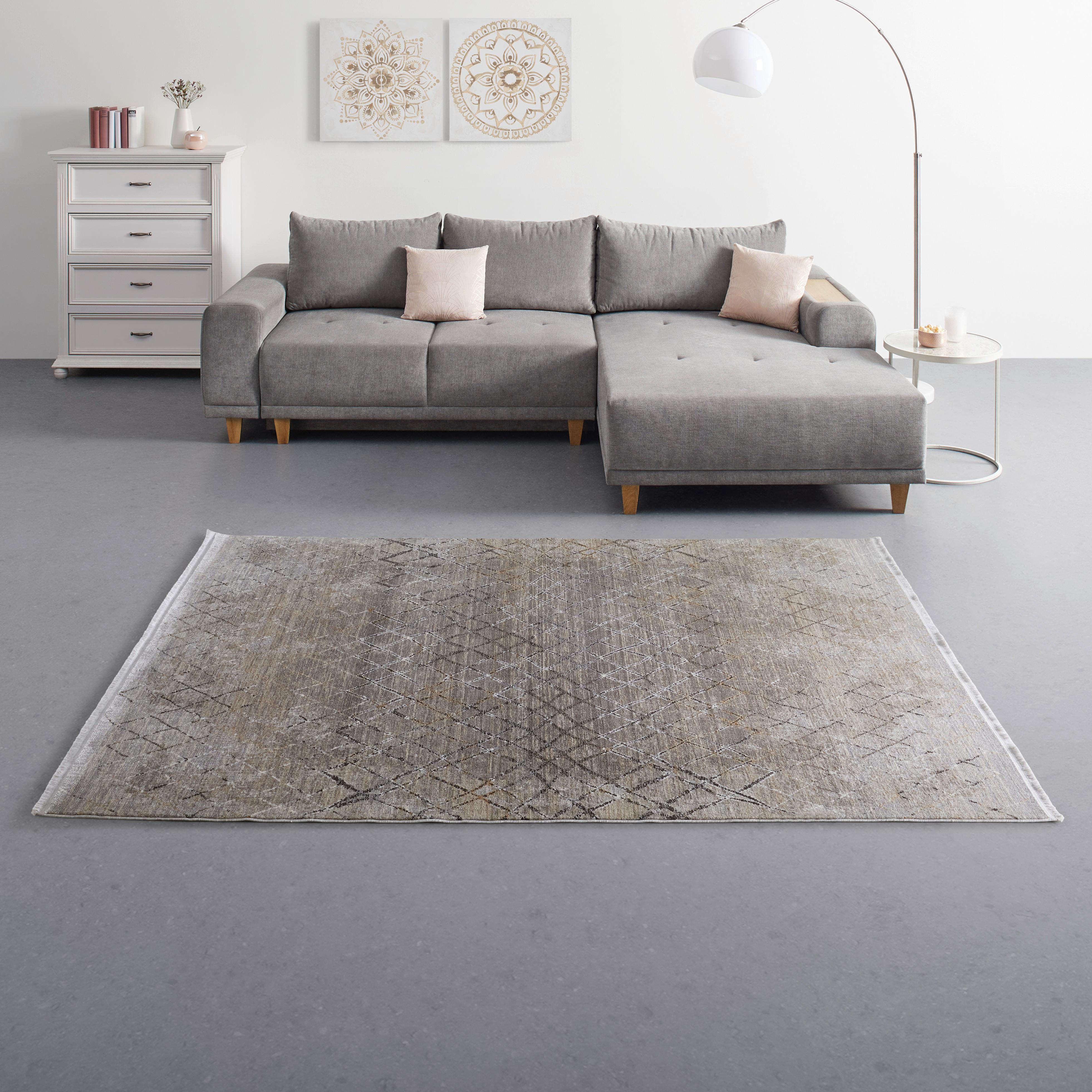 WEBTEPPICH LUC - Grau, Modern, Textil (120/180cm) - Premium Living