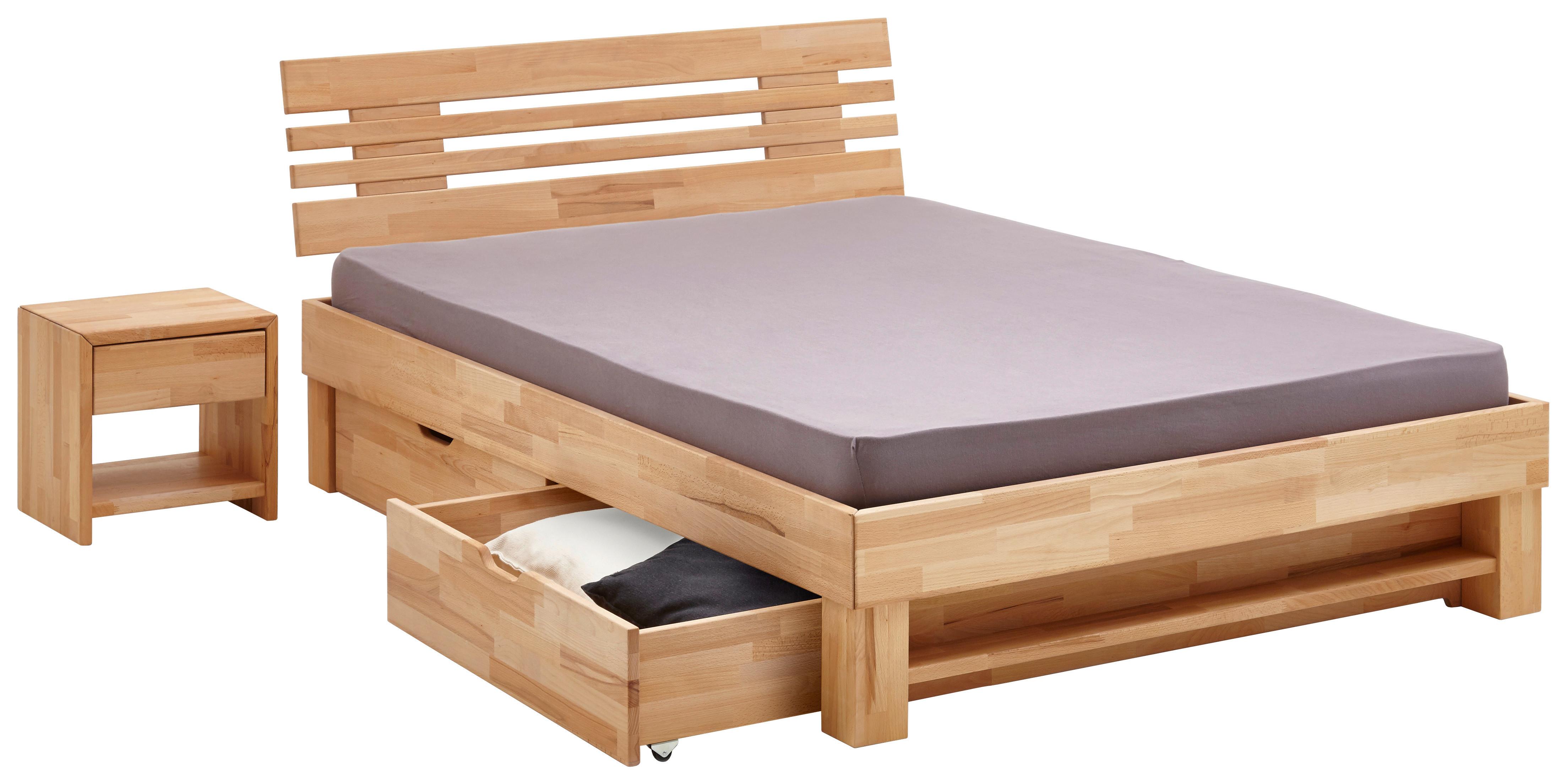Raft pentru pat Elisabeth - duramen de fag, Konventionell, lemn (140/21/10cm)