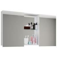 Omara Z Ogledalom Budasi, Bela - bela, Moderno, leseni material (112/59/12cm) - MID.YOU