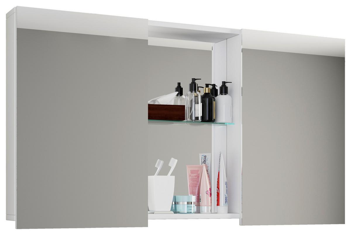 Omara Z Ogledalom Budasi, Bela - bela, Moderno, leseni material (112/59/12cm) - MID.YOU