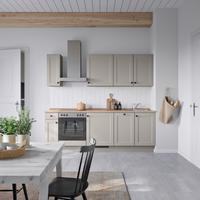 Küchenleerblock Cascada Low o. Geräte Grau - Eiche dunkel/Schwarz, MODERN, Holzwerkstoff/Metall (240cm) - Nobilia