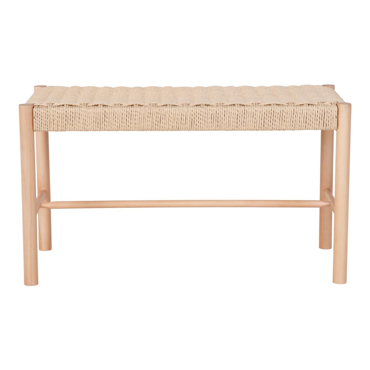 Garderobenbank Echtholz - Naturfarben, Design, Holz/Papier (80/45/35cm) - MID.YOU