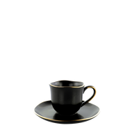 Espressotasse mit Untertasse Onix aus Porzellan ca. 110ml - Schwarz, Modern, Keramik - Mömax