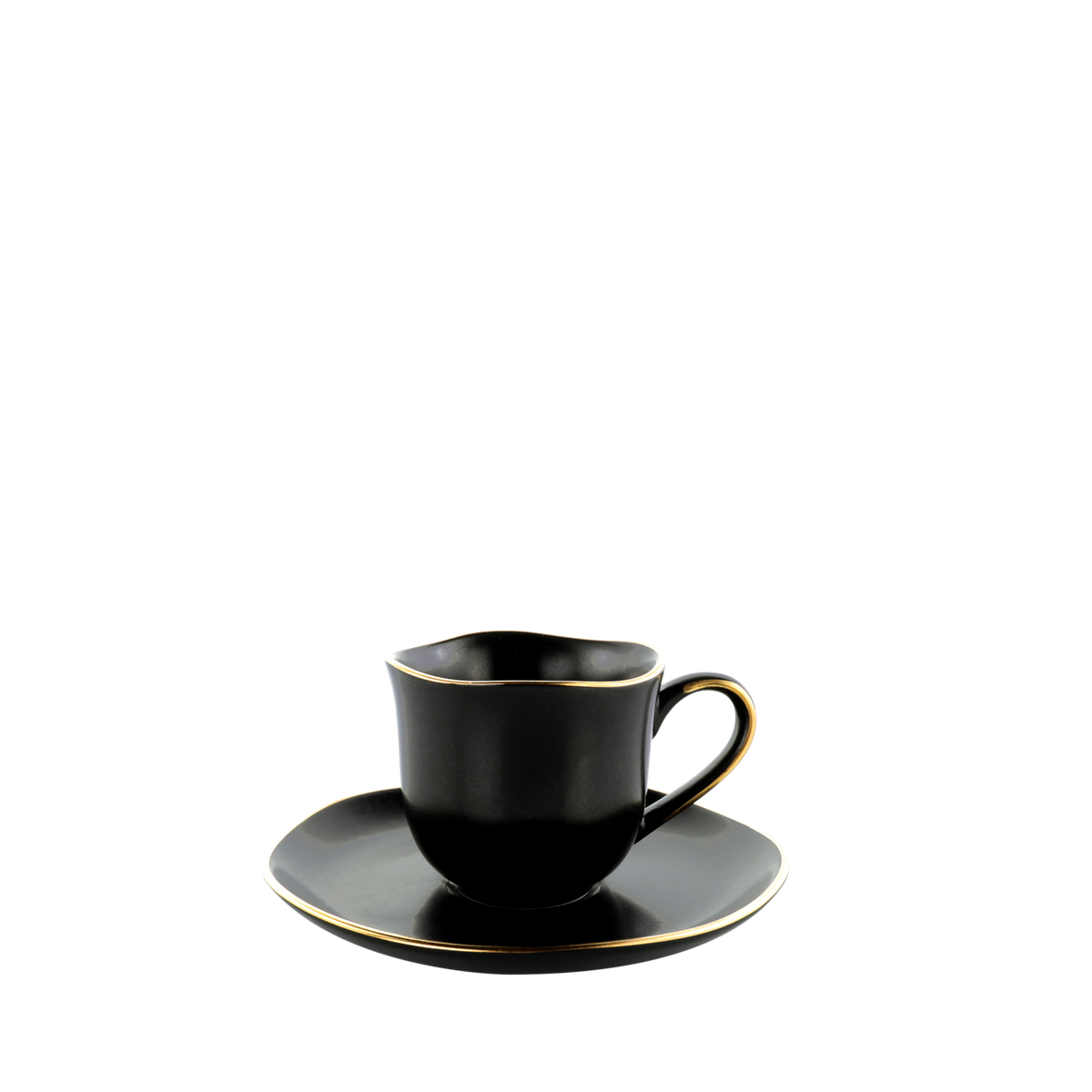 Espressotasse mit Untertasse Onix aus Porzellan ca. 110ml - Schwarz, Modern, Keramik - Mömax
