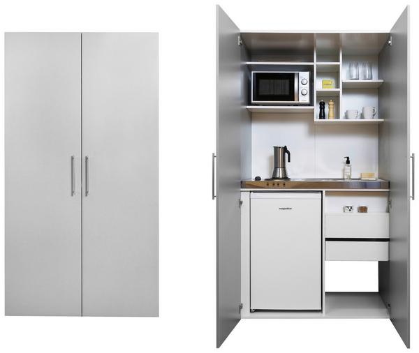 Schrankküche in Silbergrau online bestellen