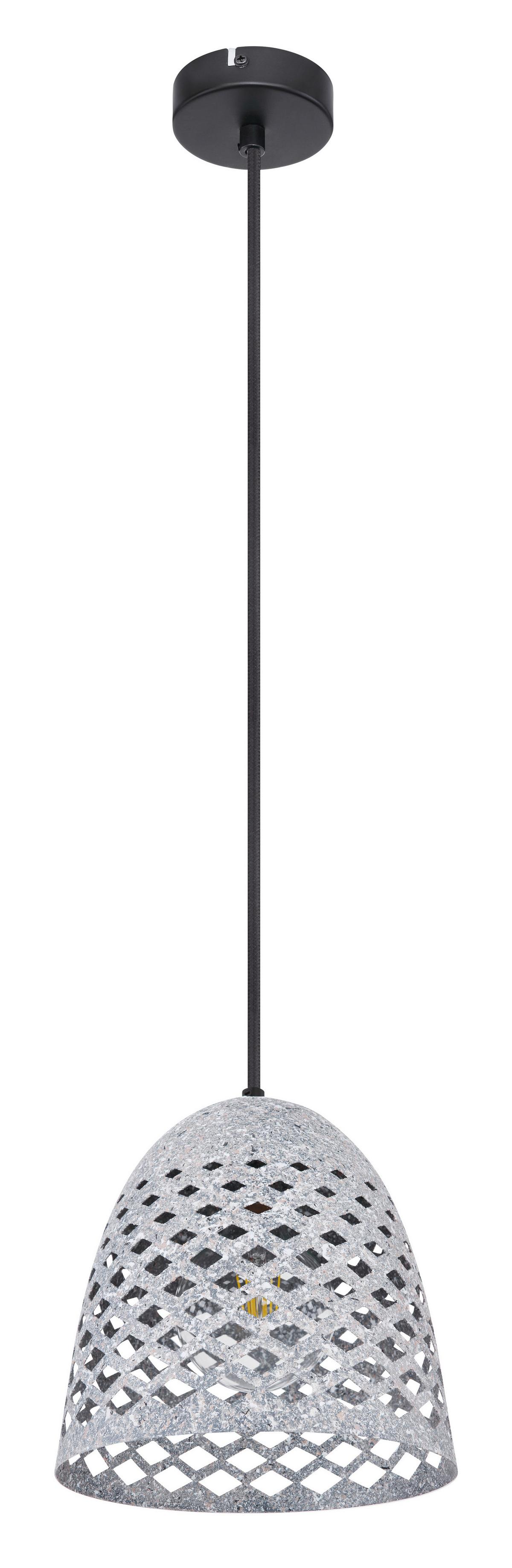 Viseča Svetilka 15594h Hollie - siva/črna, Basics, kovina/tekstil (20/120cm) - Globo