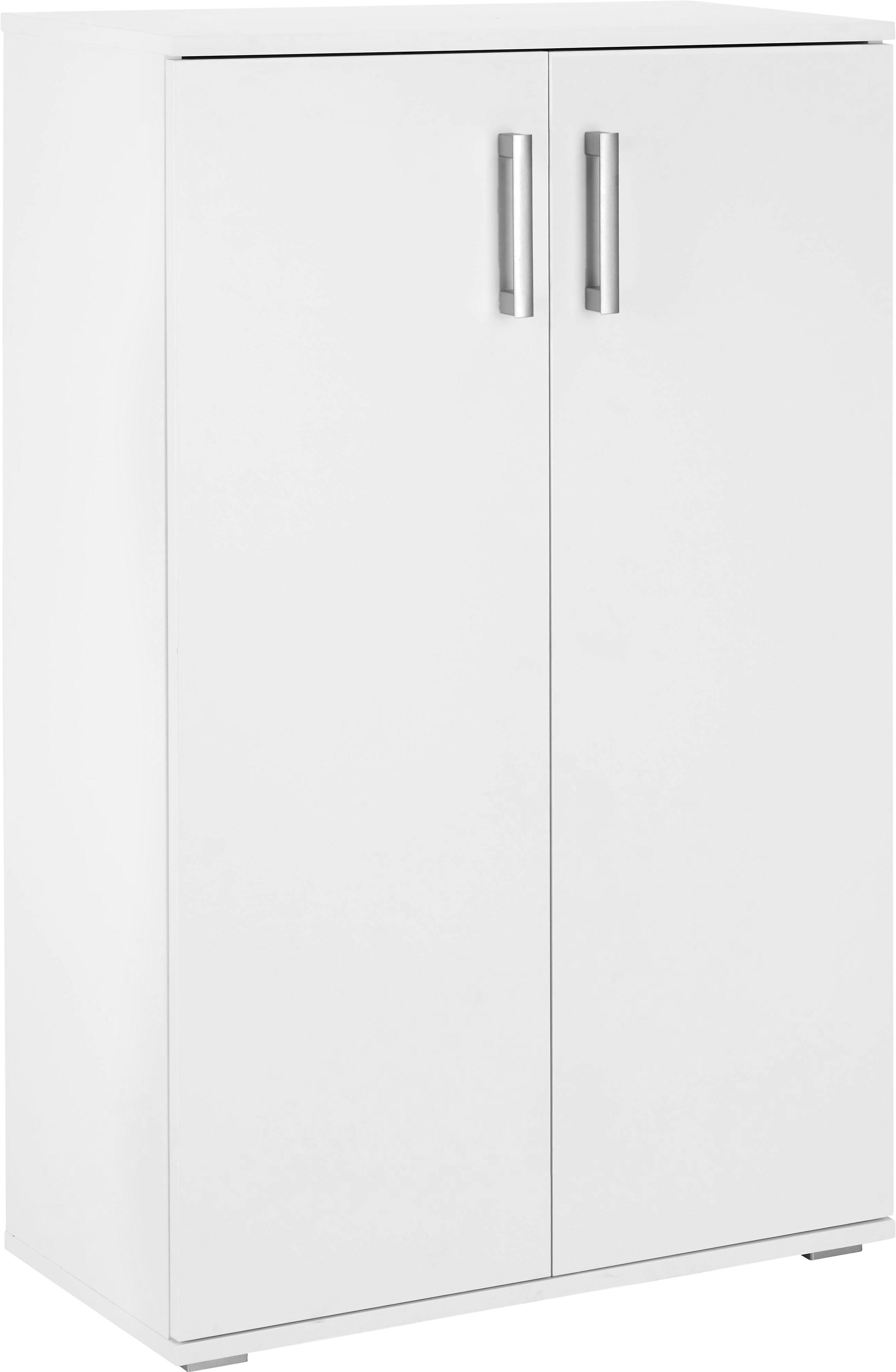Schuhschrank in Weiß - Alufarben/Weiß, MODERN, Holzwerkstoff/Kunststoff (70/106/34cm) - Modern Living
