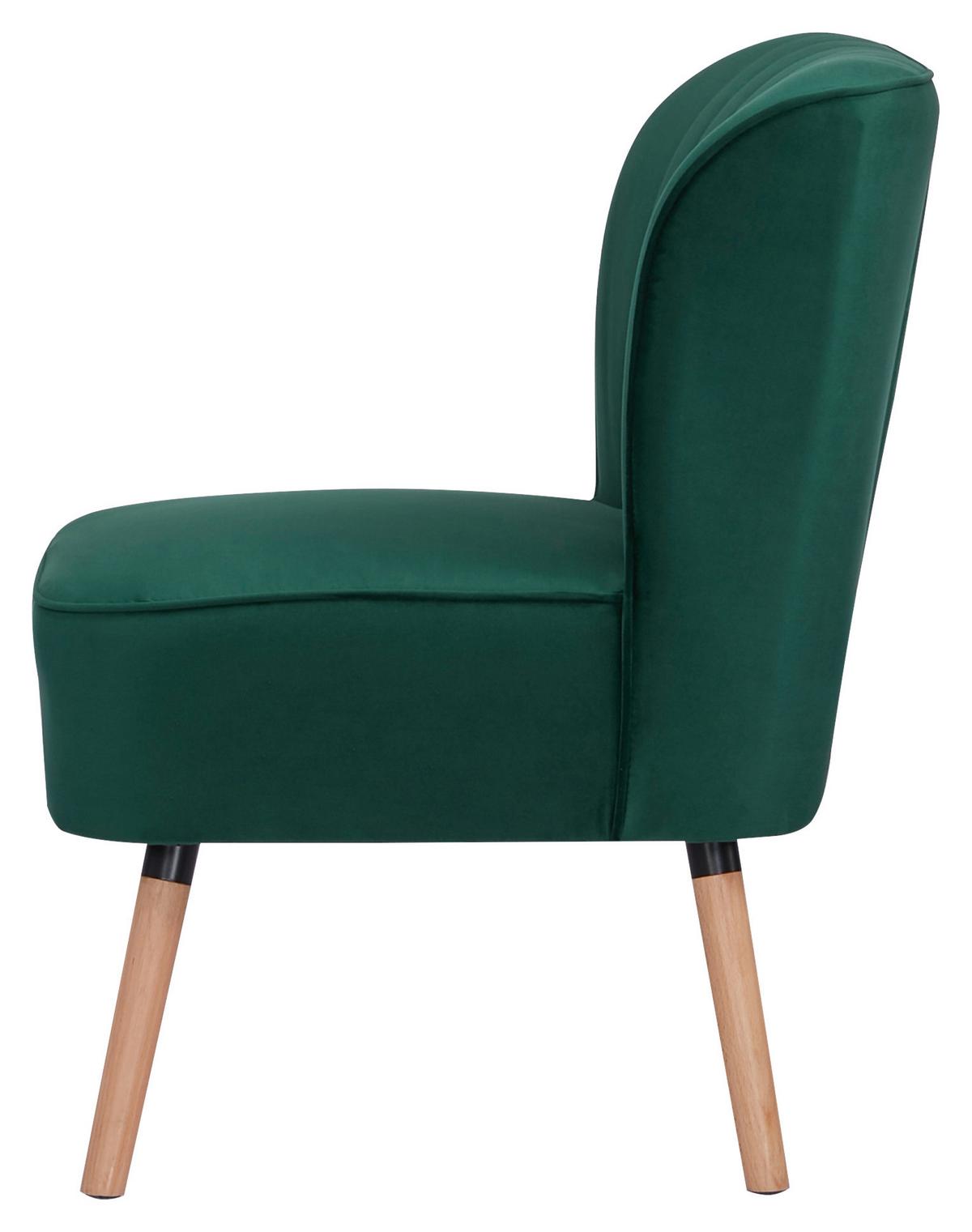 Fotelja Grace - zelena/prirodne boje, Moderno, drvo/tekstil (58/80/64cm) - Mömax