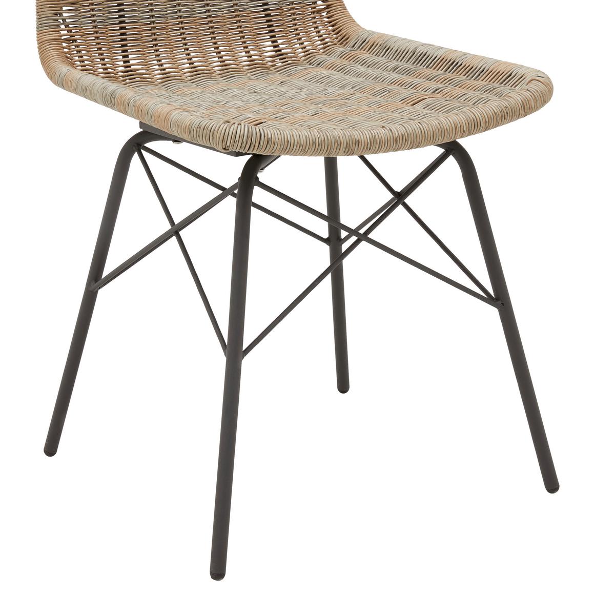 Gartenset Zophia Grau Metall/Polywood - Dunkelgrau/Naturfarben, MODERN, Kunststoff/Metall (180/74/90cm) - Bessagi Garden