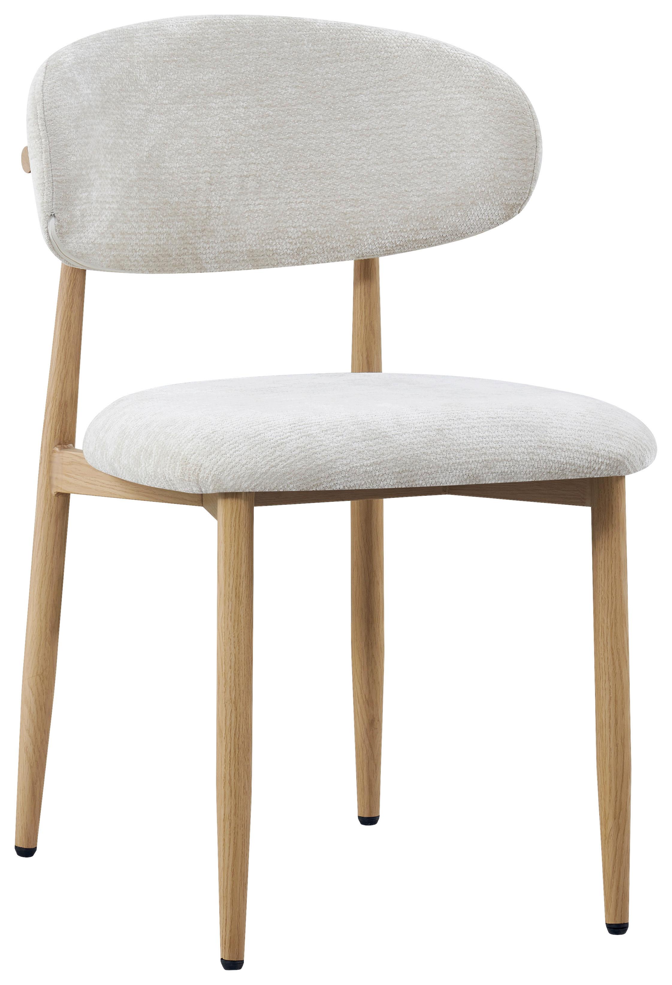 STUHL IDA - Eichefarben/Beige, Design, Holz/Textil (50/80/57cm) - Mömax