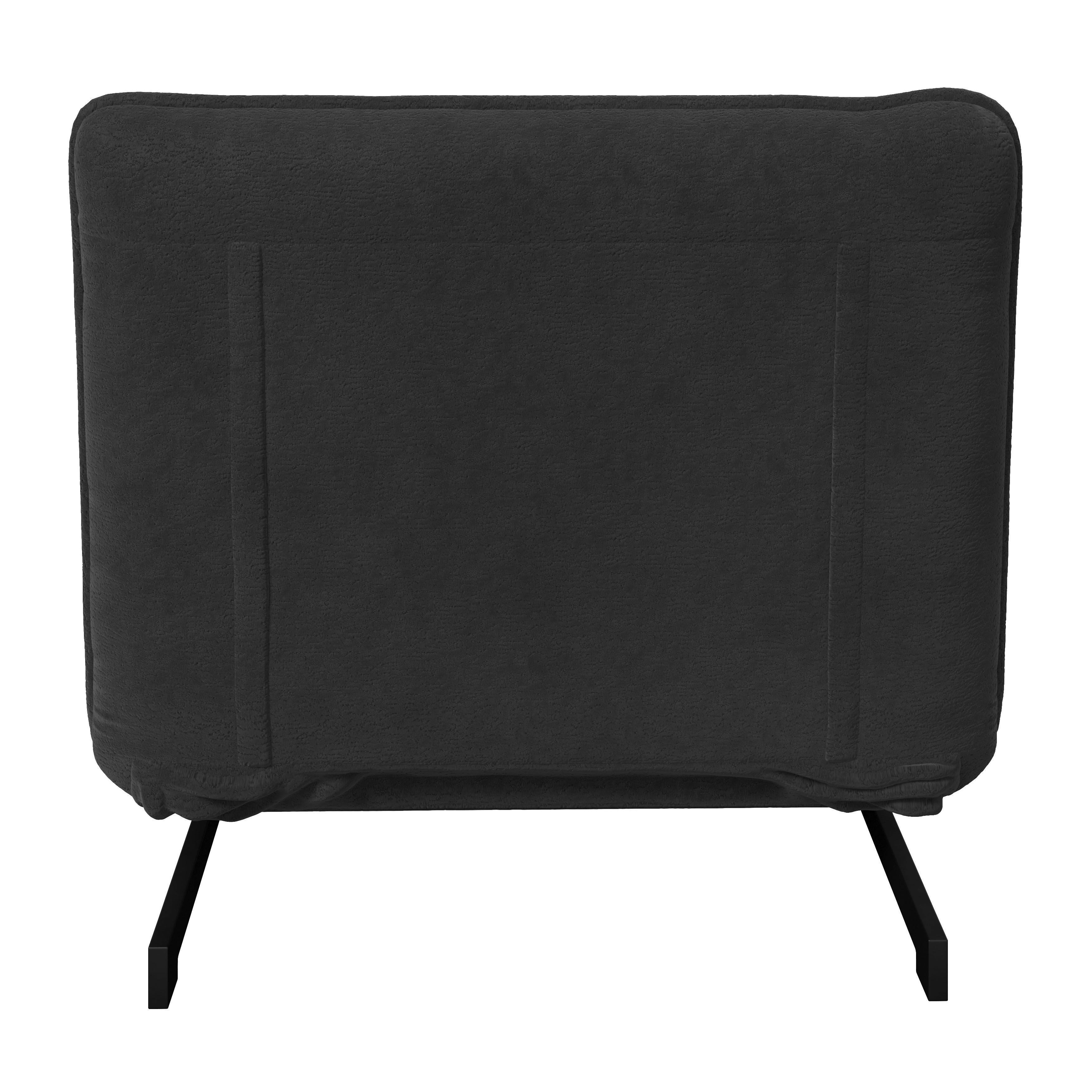 BÄDDFÅTÖLJ LUNA - mörkgrå/svart, Modern, metall/textil (92/86/80cm) - Bessagi Home