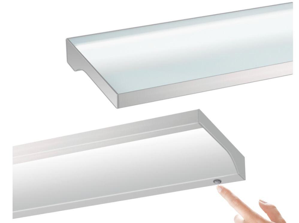 Glasablage TEO-SLIM in Edelstahloptik - Edelstahlfarben, LIFESTYLE (120/4,4/23cm) - Vogt