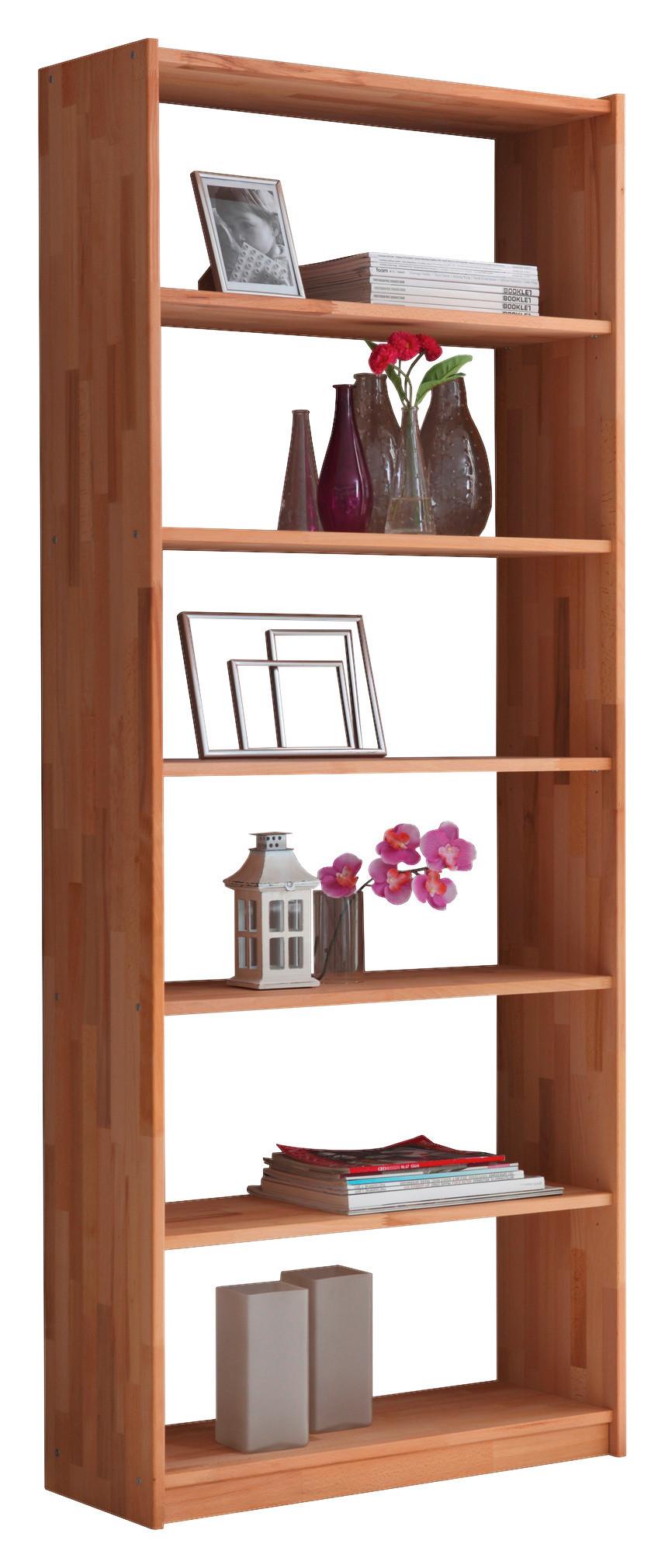 Regal Simon, Bukev, Masivno - barve bukve, Basics, les (80/214/31cm) - MID.YOU