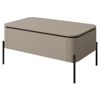 Dohányzóasztal Bello - bézs/fekete, Modern, faalapú anyag/fém (98/47/60cm)