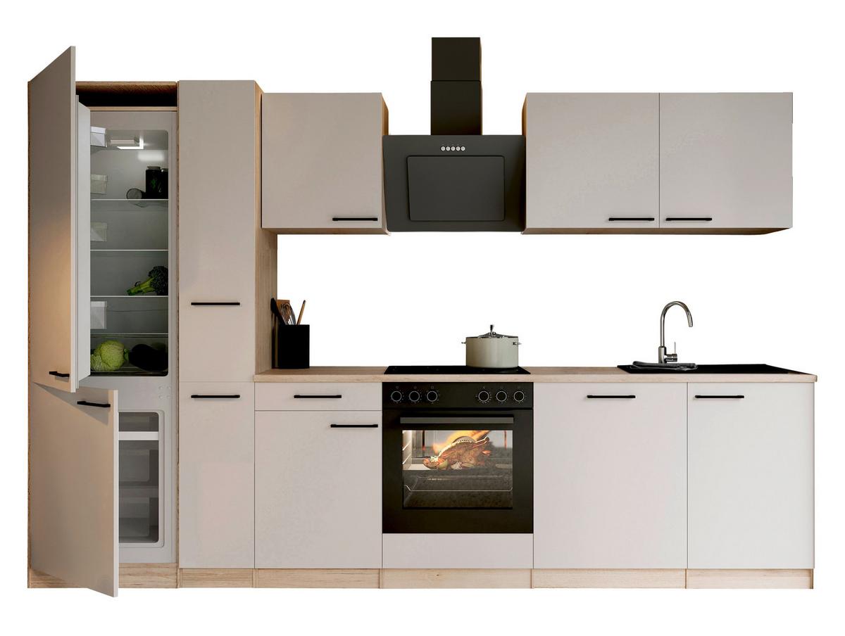 Küchenleerblock Merle o. Geräte Kaschmir - Kaschmir/Eichefarben, Trend, Holzwerkstoff/Metall (310cm) - Respekta