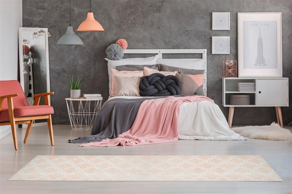 Flachwebeteppich Monroe 100 Creme - Creme, Konventionell, Textil (80/150cm) - Kayoom