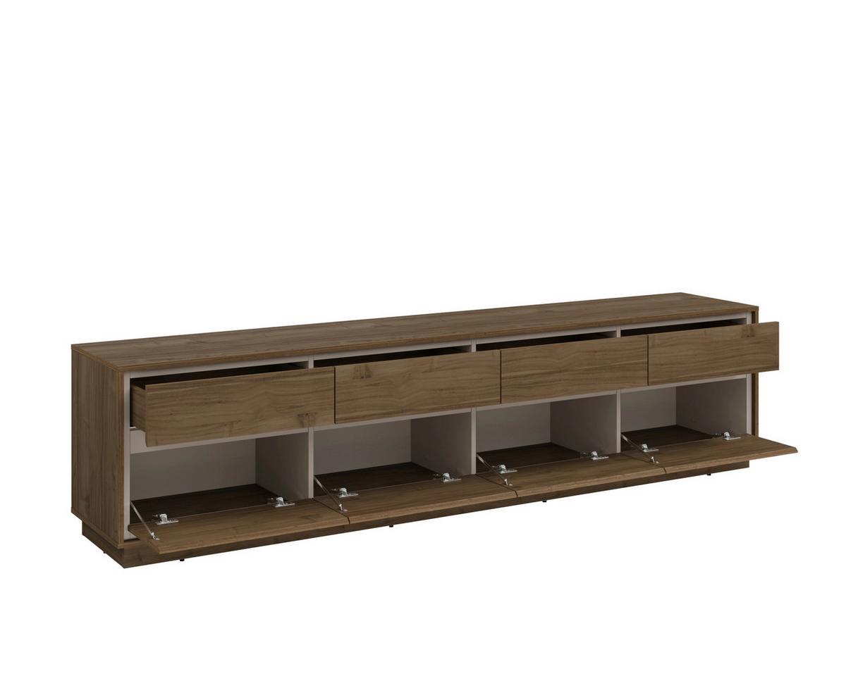 Tv Szekrény Cosme - kasmírszínű/diószínű, Modern, faalapú anyag (220/54/40cm)