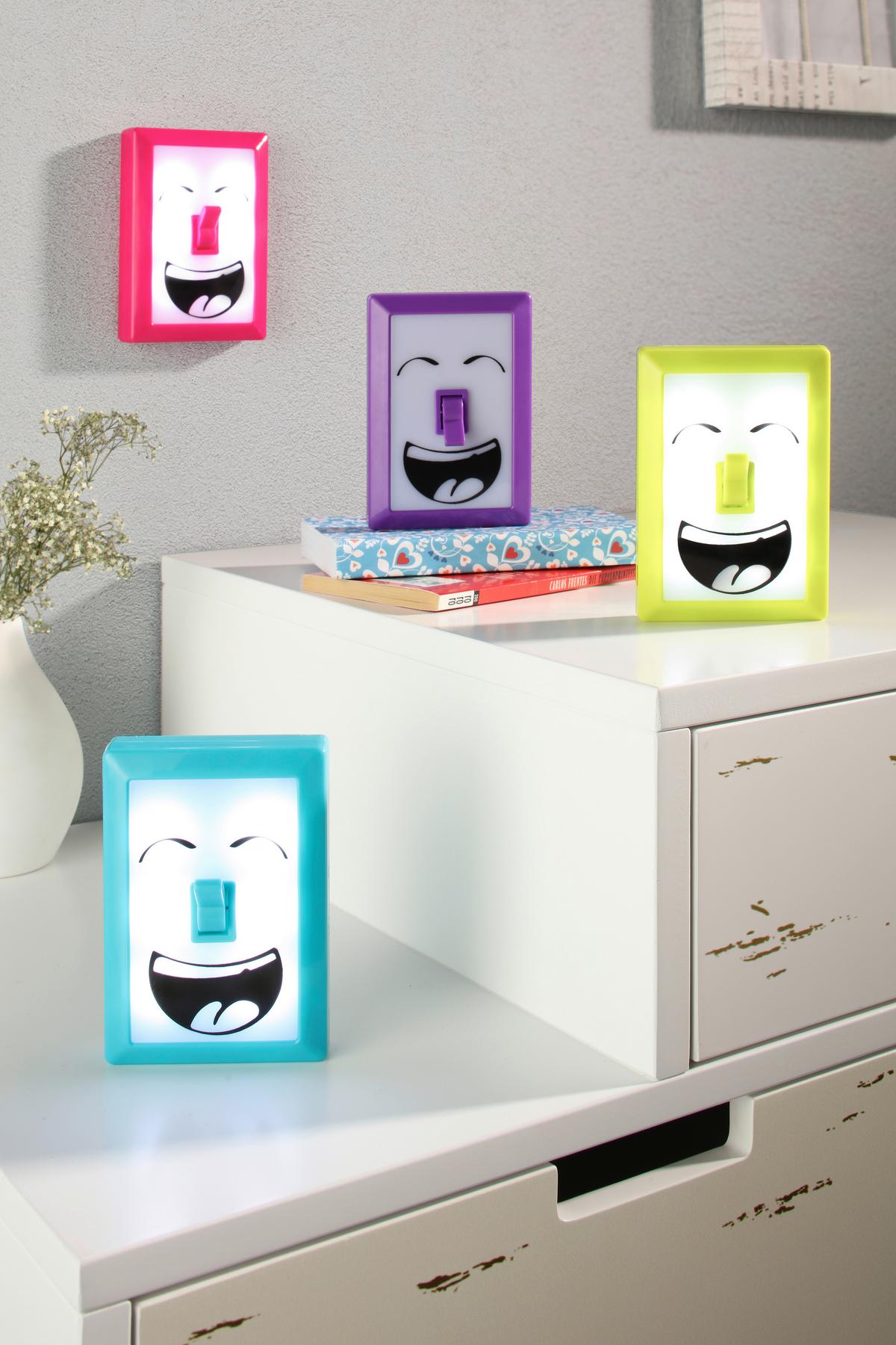 Led-dekoleuchte Smily In Diversen Farben - Blau/Lila, Kunststoff (7,5/11,5/2,5cm)