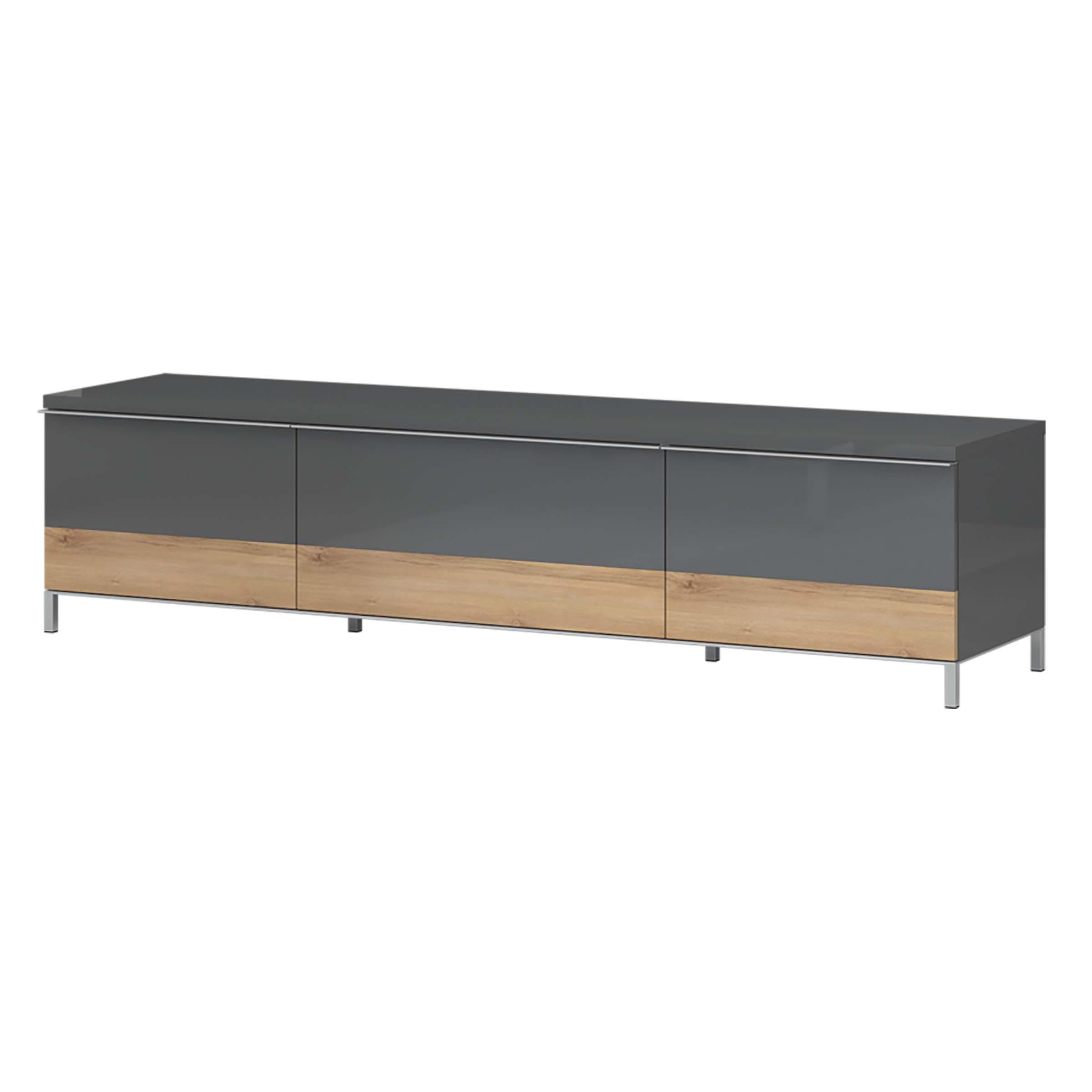 Tv-elem Onyx - króm/antracit, Modern, faalapú anyag/fém (188/46/45cm)