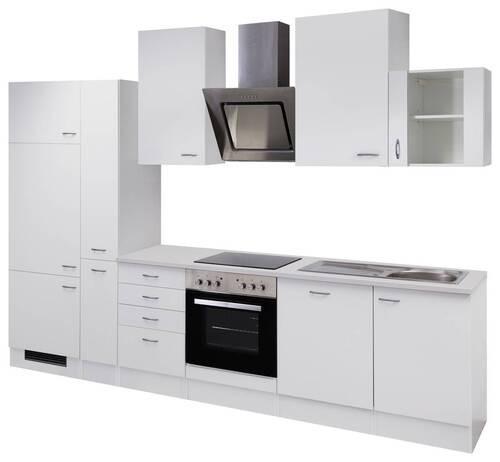 Kuhinjski Blok Z Aparati Wito, Bela - barve nerjavečega jekla/bela, Moderno, umetna masa/leseni material (310cm) - FlexWell