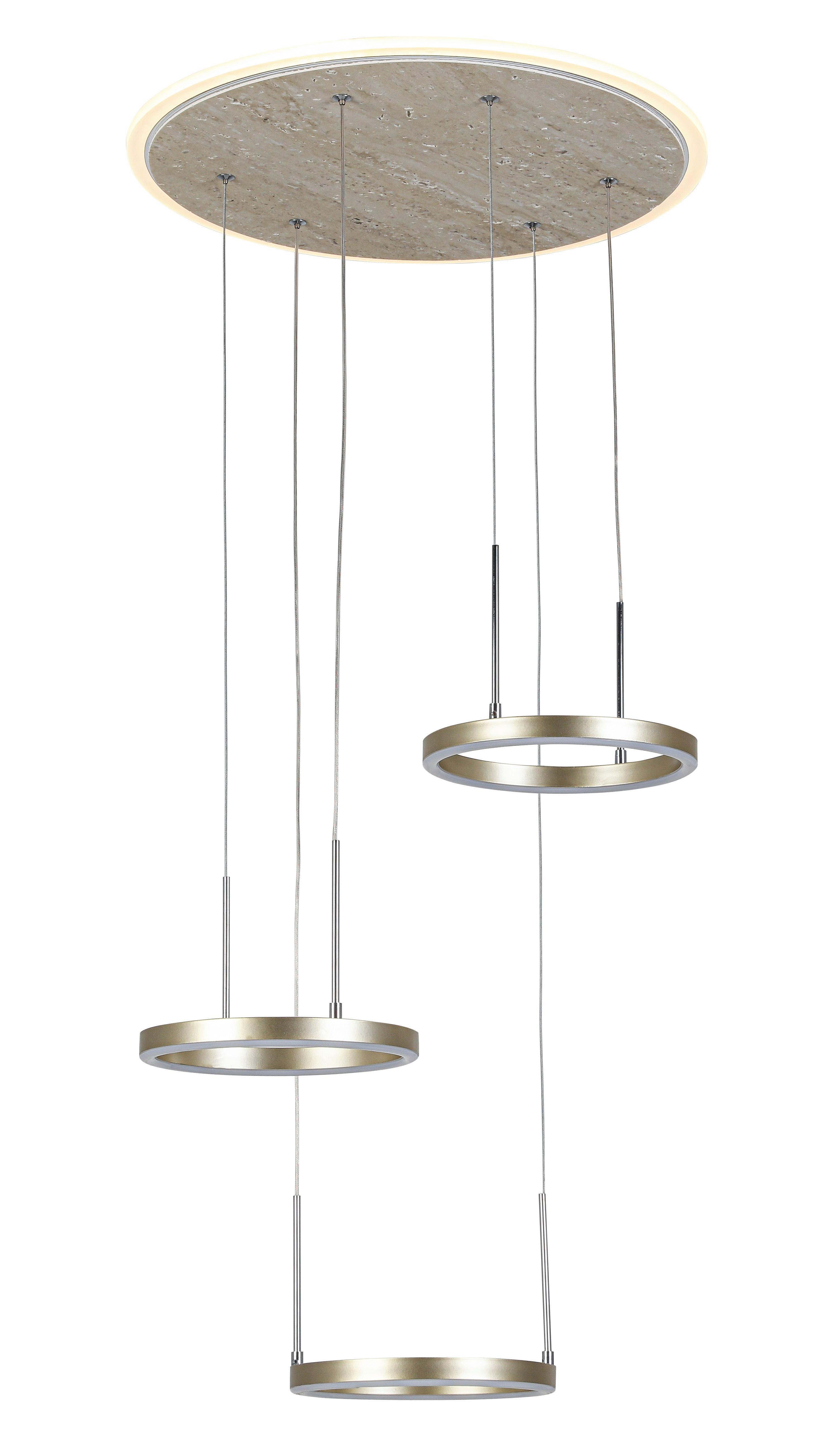 LED-HÄNGLAMPA STONI - champagne, Modern, metall/plast (42/42/150cm) - Mömax