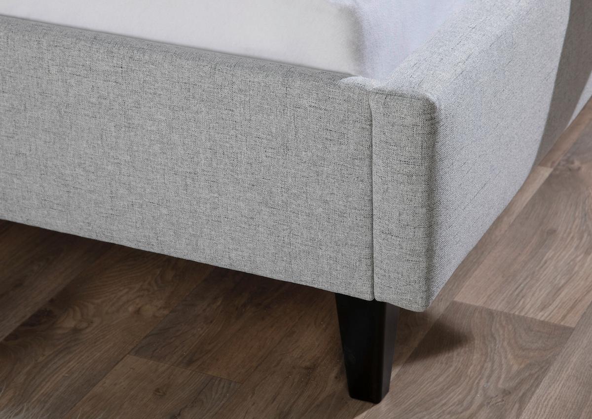 Polsterbett Roswell Hellgrau ca. 140x200 cm - Hellgrau/Schwarz, MODERN, Holz/Textil (140/200cm) - Livetastic