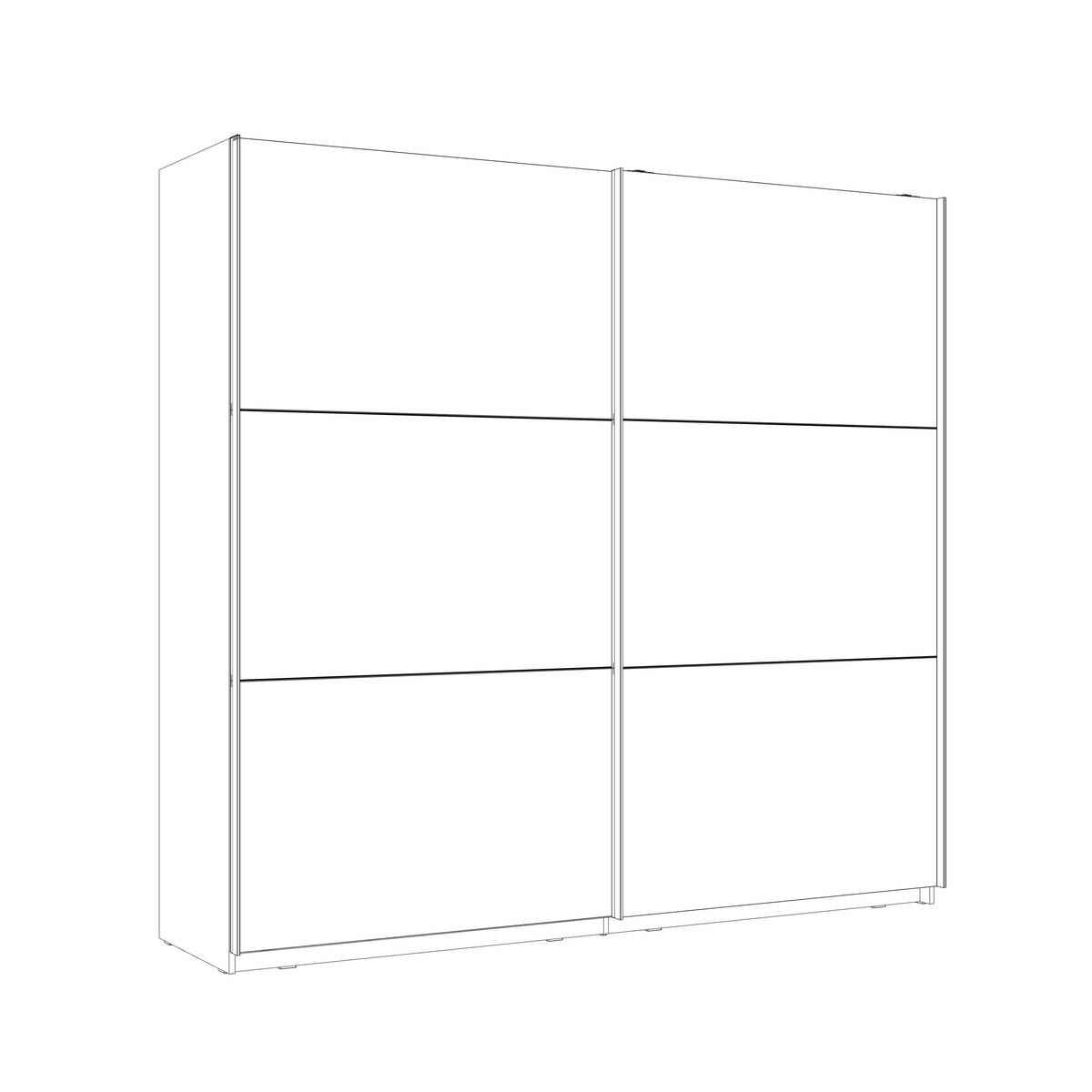 Omara Z Drsnimi Vrati Leader, Bela - bela/visoki sijaj, Design, kovina/leseni material (220/209,7/61,2cm) - home24