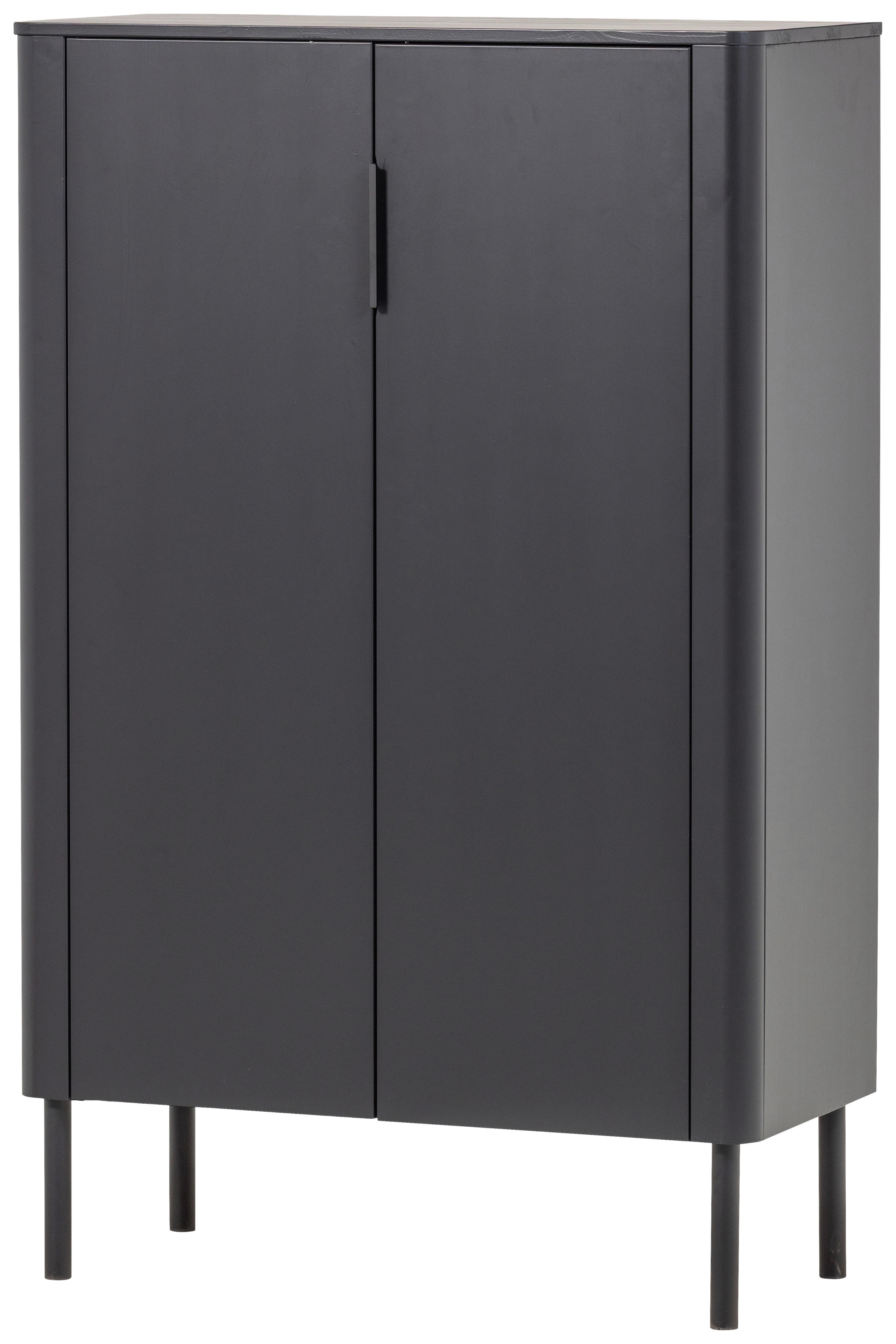 Schuhschrank Gunnar Schwarz B: 85 cm - Schwarz, Design, Holz/Metall (85/135/39cm) - Livetastic