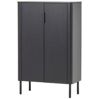 Schuhschrank Gunnar Schwarz B: 85 cm - Schwarz, Design, Holz/Metall (85/135/39cm) - Livetastic