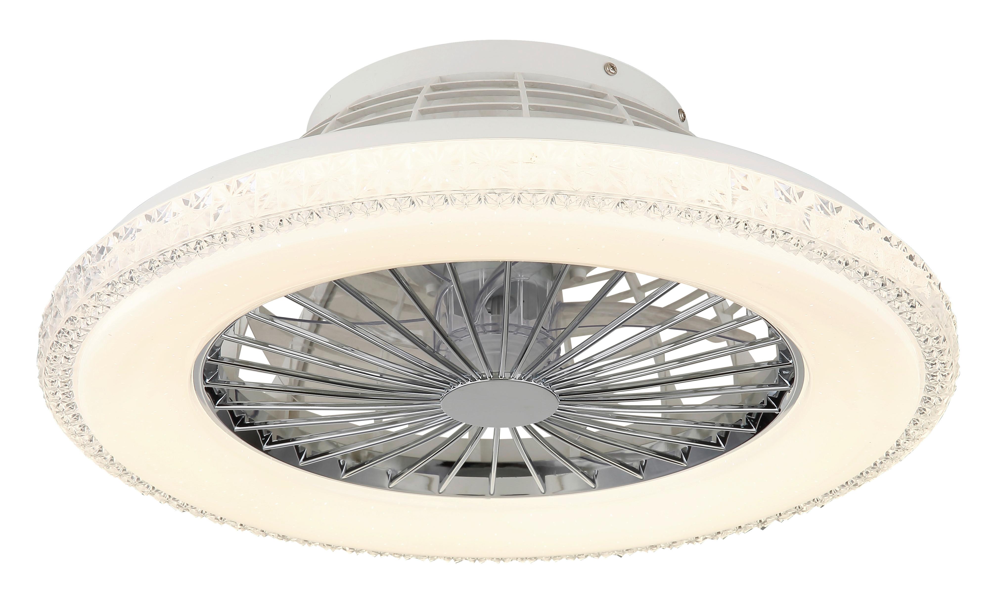 Stropni Ventilator 03654 - bijela/prozirno, Basics, metal/plastika (50/17,5cm) - Globo