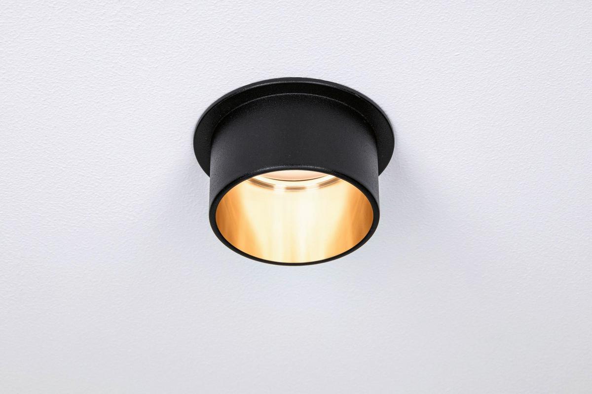 Deckenleuchte Coin Gil in Schwarz/Goldfarben max. 6 W - Goldfarben/Schwarz, Basics, Metall (6,8cm) - Paulmann