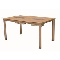 Gartentisch Florence integrierte Eisbehälter - Champagner/Grau, Basics, Kunststoff/Metall (150cm) - Gardenson