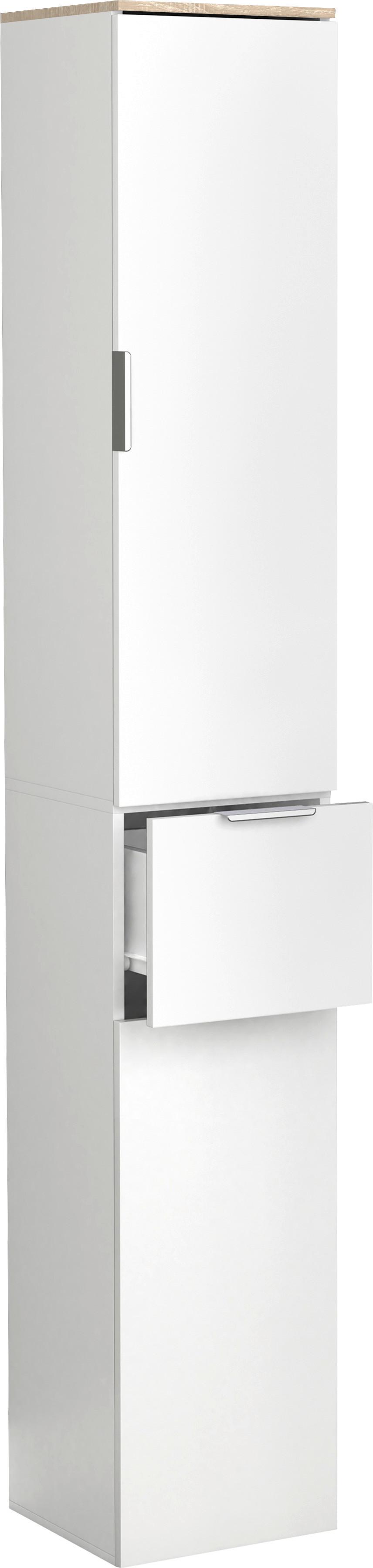 Visoka Omara Donali, Bela, Barva Hrasta - bela/hrast sonoma, Moderno, leseni material (30/190/30cm) - MID.YOU