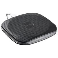 Kabelloses Ladepad Lodi in Schwarz - Schwarz, ROMANTIK / LANDHAUS, Kunststoff (9,3/9,3/1,3cm) - Based