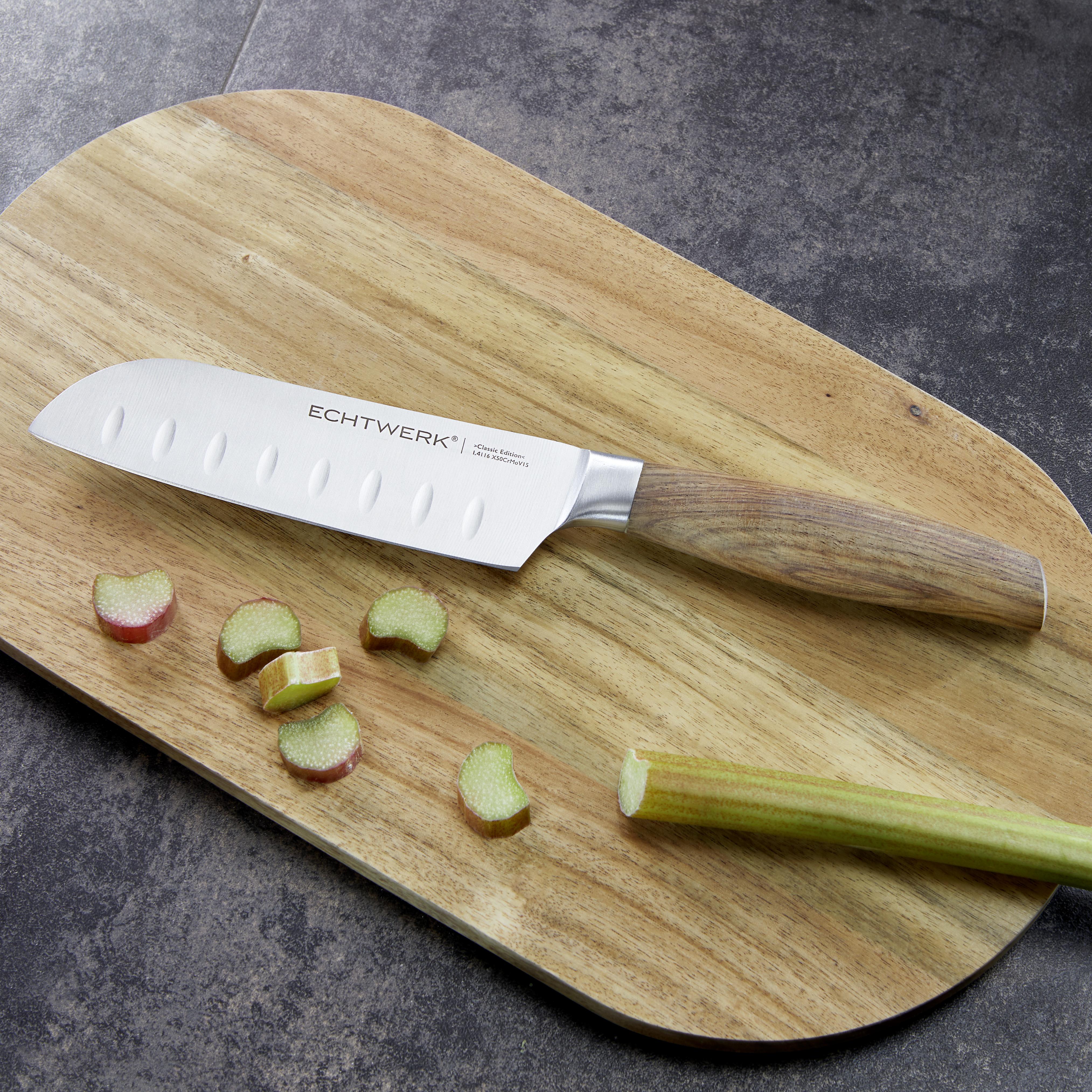NÓŻ SANTOKU ECHTWERK CLASSIC EDITION - brązowy, Modern, metal/drewno (28,9cm) - Echtwerk