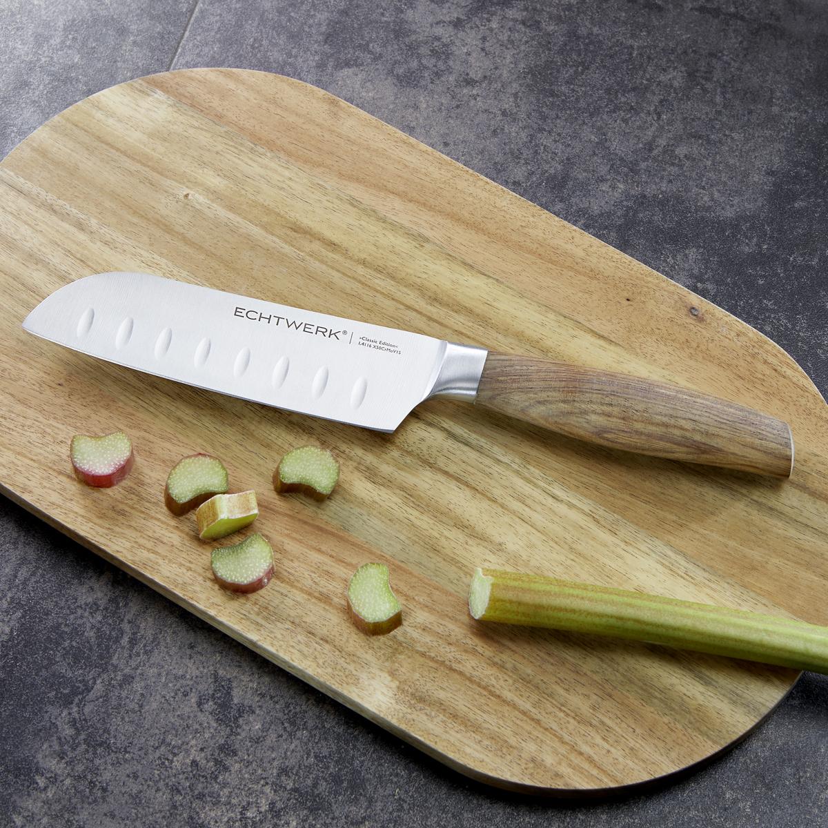 NÓŻ SANTOKU ECHTWERK CLASSIC EDITION - brązowy, Modern, metal/drewno (28,9cm) - Echtwerk