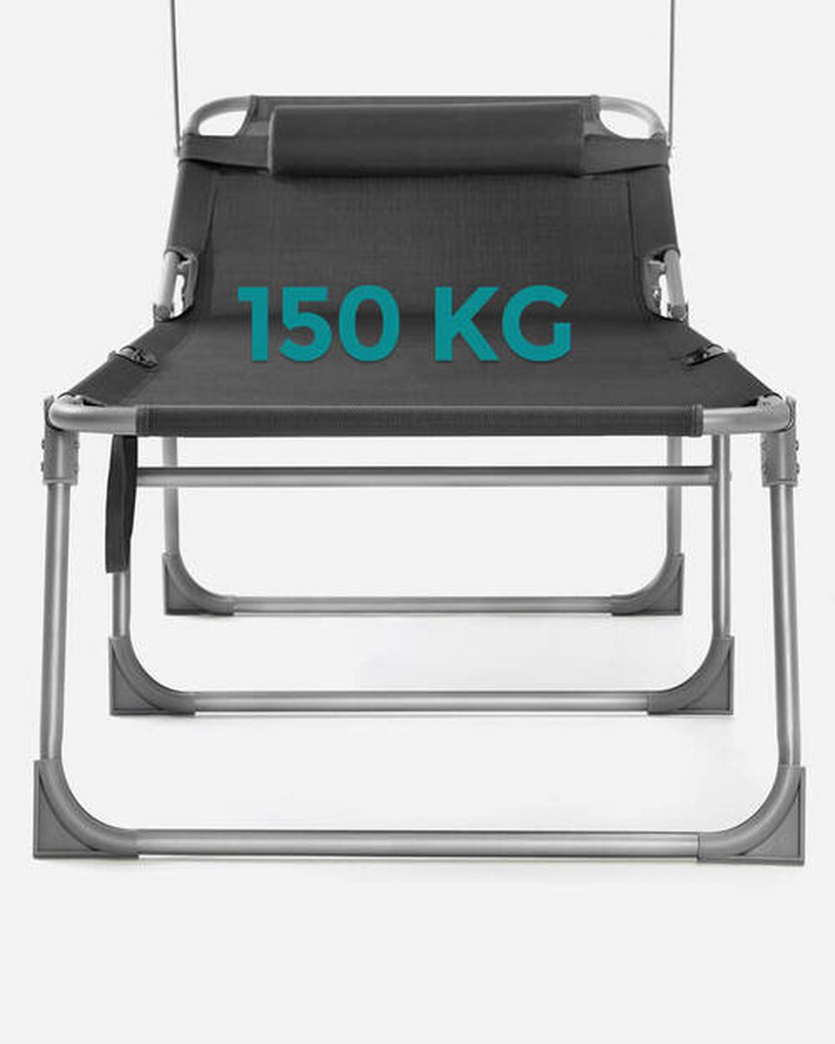 Sonnenliege Großer Liegesessel Grau - Grau, Basics, Textil/Metall (71/38/200cm) - Modante