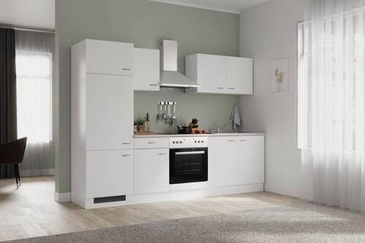 Kuhinjski Blok Vito - barve nerjavečega jekla/bela, Moderno, umetna masa/leseni material (270cm) - FlexWell