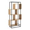 HYLLA ADRIAN -EXKLUSIV- - svart/naturfärgad, Modern, metall/trämaterial (80/160/33,2cm) - Mömax