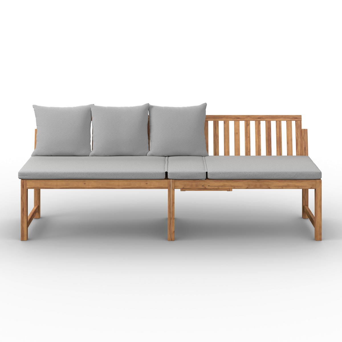 Klupa Junoa - siva/boje bagrema, Moderno, drvo/tekstil (200/75/60cm) - Bessagi Garden